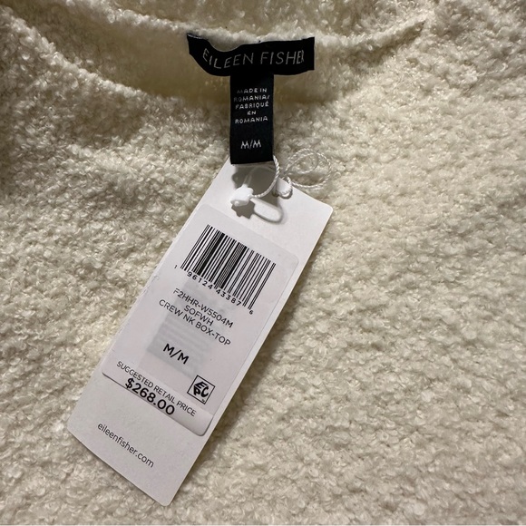 NWT EILEEN FISHER Cotton Boucle Crew Neck Box-Top - Picture 6 of 9